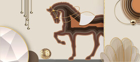 轻奢装饰画 三联画 马