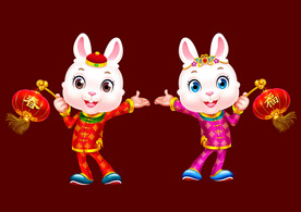 2023兔年卡通兔子
