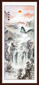 竖幅山水画