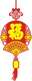 喜庆福字图案剪纸花纹