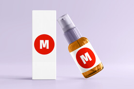 化妆品喷雾瓶包装盒样机