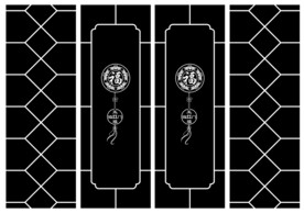 高清分层透明底白花推拉门打印图