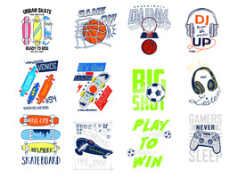 滑板车矢量图案