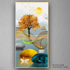 时来运转麋鹿发财树创意玄关