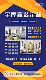 全屋家装定制促销海报