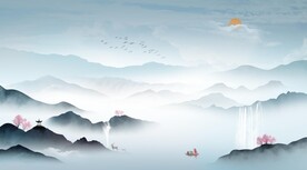 巨幅水墨山水画