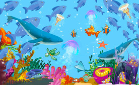 卡通海底乐园背景墙