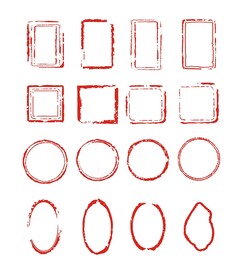 中国风红色印章传统中式文本边框