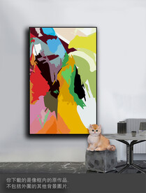 豪华抽象色块装饰画