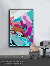 豪华抽象色块装饰画