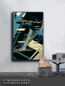 豪华抽象色块装饰画 