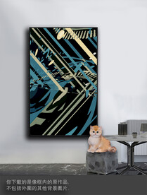 豪华抽象色块装饰画