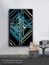 豪华抽象色块装饰画