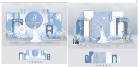 蓝色婚礼舞台背景