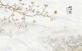 新中式花鸟画背景墙