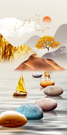 高清分层轻奢装饰画