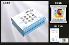休闲零食包装效果图和平面图  