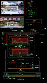 中式山艺景墙cad节点图 效果