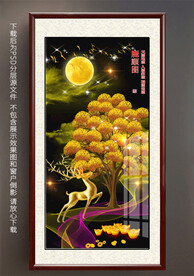 玄关发财树装饰画