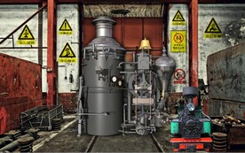 复古工业风机器厂房背景墙