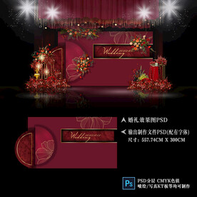 红色婚礼背景