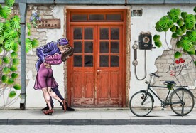 地中海田园风欧式建筑背景墙