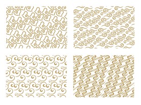 中国风祥云纹浪花纹背景图案元素