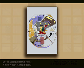 欧式古典抽象色块装饰画