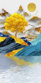 轻奢金山麋鹿发财树玄关