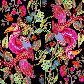 粉色 鸟数码印花