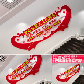 全心全意为人民服务文化墙