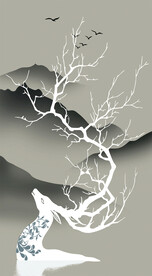 高清分层透明底屏风打印图