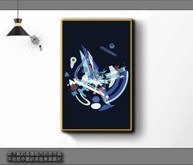 欧式黑白风格抽象装饰画