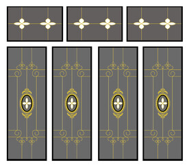 高清分层透明底推拉门打印图一套