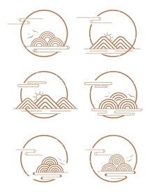 中式中国风传统云纹祥云圆形边框