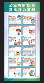 公民防疫12条基本行为准则展架