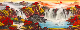 国画山水聚宝盆