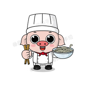 卡通猪厨师