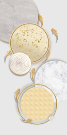 装饰画金鱼 几何图圆形大理石纹