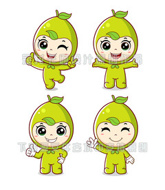 卡通柚子精灵公仔绿能版