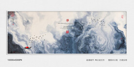 水墨电视背景墙