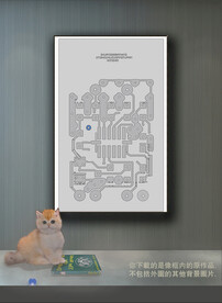 欧洲黑白抽象色块装饰图