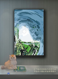  现代抽象线条色块装饰画