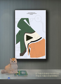 新中式色块抽象装饰画 