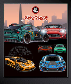 矢量跑车竞速文化