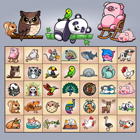 矢量动物萌版漫画系列