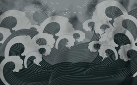 中式浪花背景墙