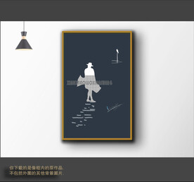 北美抽象色块组合装饰画