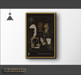 现代抽象线条色块装饰画