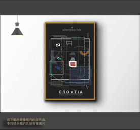 抽象拼接线条色块装饰画